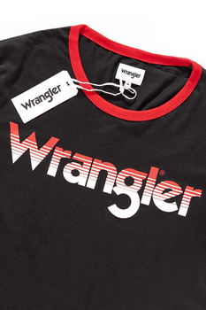 KOSZULKA WRANGLER LOGO RINGER TEE FADED BLACK W7B68FQV6 112131530