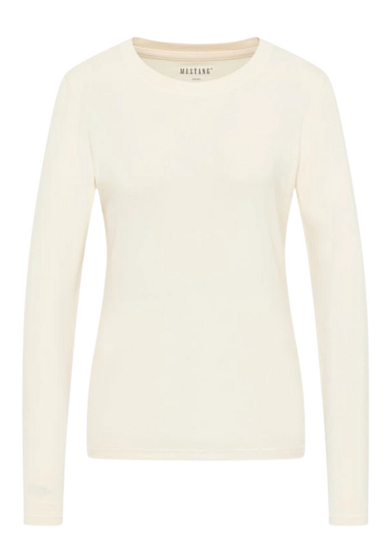 Damski Longsleeve Mustang Style Anna C Tee Whisper White 1014491 2013