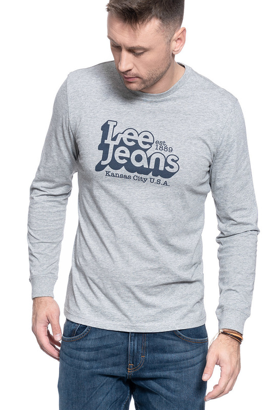 MĘSKI LONGSLEEVE LEE SEASONAL 70S LOGO GREY MELE L62OFQ37 112114755