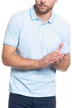 MĘSKIE POLO WRANGLER SS REFINED POLO CERULEAN BLUE W7D6KHXVT 112131764