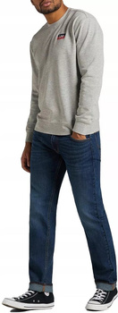 LEE CREW SWS MĘSKA BLUZA KLASYCZNA LOGO NADRUK GREY MELE L82SEI37 112122172