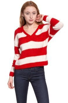 DAMSKI SWETER WRANGLER LOOSE KNIT FORMULA RED W8109PZWO 112132228