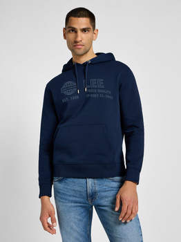 LEE MĘSKA BLUZA Z KAPTUREM LEE SEASONAL HOODIE INKY BLUE 112358048
