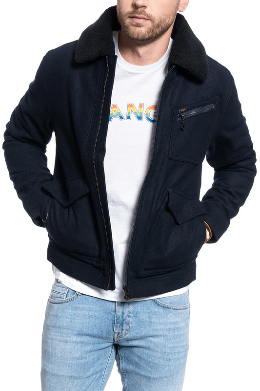 MĘSKA KURTKA ZIMOWA LEE 191J WOOL JACKET MIDNIGHT NAVY L86FVOMA 112122658