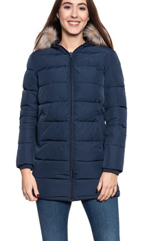 DAMSKA KURTKA ZIMOWA WRANGLER LONG PUFFER NAVY W4N2VJ114 112129160
