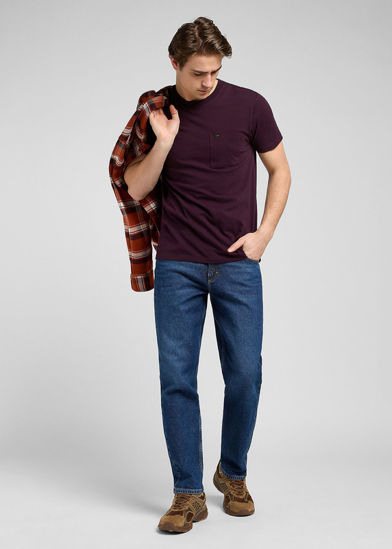 MESKA KOSZULKA LEE ULTIMATE POCKET TEE DEEP WINE 112370495