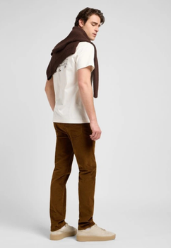 MESKIE SPODNIE SZTRUKSOWE LEE RIDER QUAIL BROWN 112370640