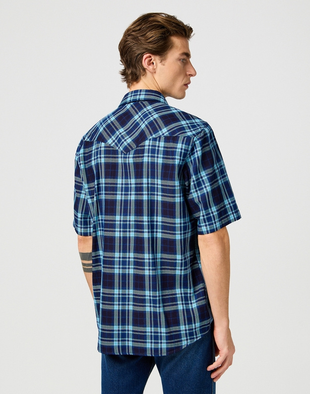 MESKA KOSZULA WRANGLER SS WESTERN SHIRT LATIGO INDIGO 112362899