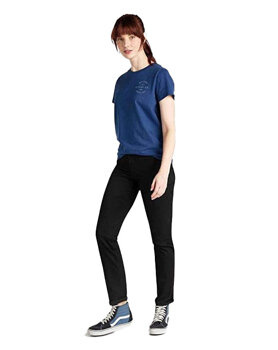 LEE SEASONAL GRAPHIC TEE DAMSKI T-SHIRT KOSZULKA NADRUK REGULAR FIT WASHED BLUE L41OFELR 112109108