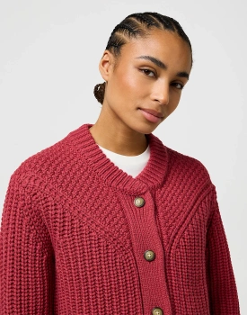 DAMSKI SWETER WRANGLER WESTERN CARDIGAN EARTH RED 112370797