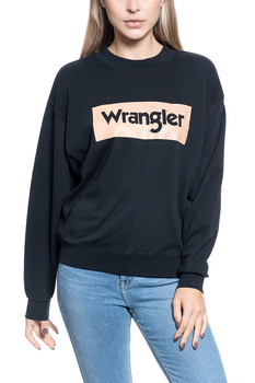 BLUZA DAMSKA WRANGLER RETRO LOGO SWEATER BLACK W6N0HP100 112130774