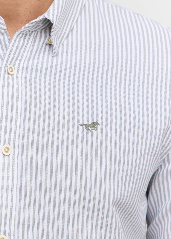 Męska Koszula Mustang Style Edinburg Green Stripe 1016953 12800