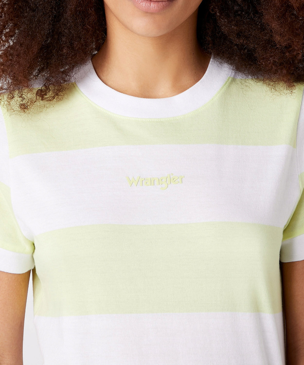 WRANGLER STRIPED HIGH RIB DAMSKI T-SHIRT LIME SHERBET W7N1GHG17 112131962