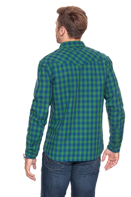 WRANGLER L/S HERITAGE WESTERN POSY GREEN W57795ENW