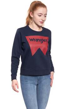 BLUZA WRANGLER DAMSKA LOGO CREW NAVY W6087HY35 112130466