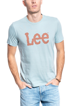 MĘSKI T-SHIRT LEE WOBBLY LOGO TEE FADED BLUE L65QAIOF 112116135