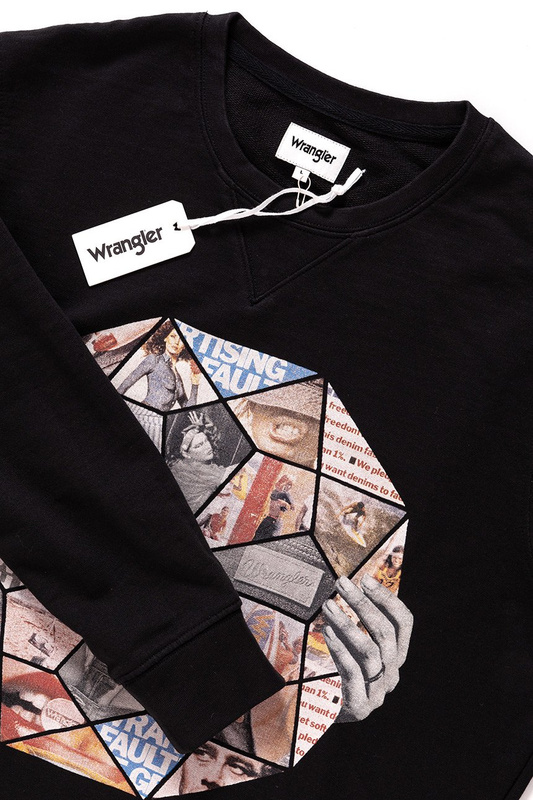 BLUZA WRANGLER MĘSKA SLABBINK SWEAT BLACK W6555HP01 112130565