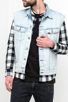 LEE FIELD JACKET MĘSKI BEZRĘKAWNIK JEANSOWY JEANS KAMIZELKA L86QRDDL 112122765