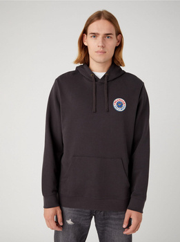 WRANGLER MĘSKA BLUZA LOGO HOODIE FADED WASHED BLACK 112341228 W656018280