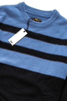MĘSKI SWETER LEE STRIPED WOOL MIX BLACK L83LLN01 112122393
