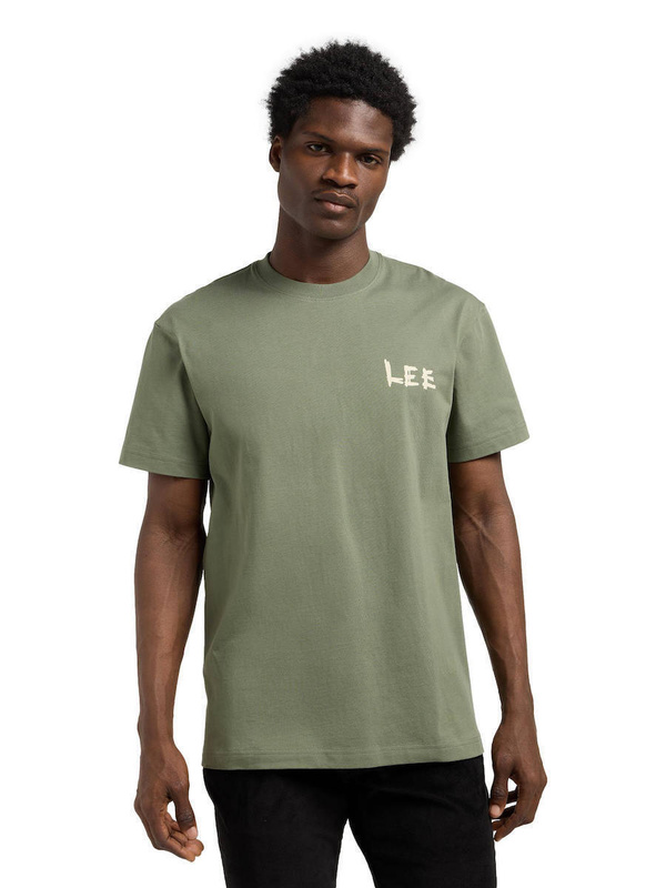 MESKA KOSZULKA  LEE ELEVATED ESS LOGO TEE OLIVE STONE 112370701