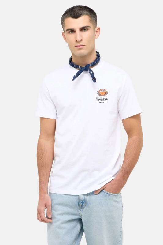 Męski T-Shirt Mustang Style Austin Bright White 1016495 2007