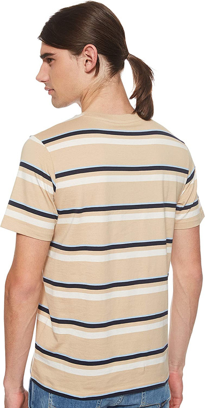LEE STRIPES MĘSKI T-SHIRT KOSZULKA Z KRÓTKIM RĘKAWEM DUST BEIGE L63BJELP 112114964