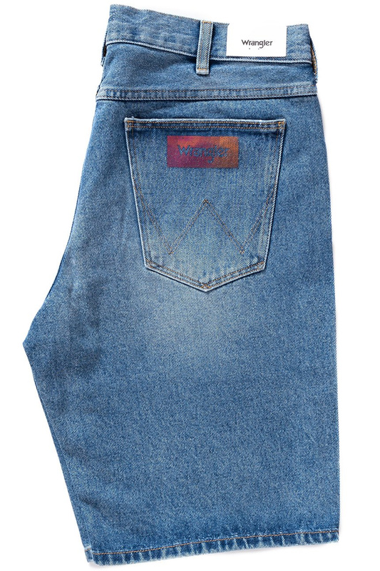 SPODENKI MĘSKIE WRANGLER DENIM SHORT KABEL BLUE W14CER19K 112126586