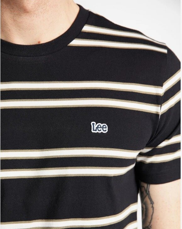 LEE BASIC STRIPE TEE MĘSKI T-SHIRT KOSZULKA W PASKI BLACK L61LEE01 112113931