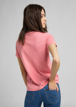 DAMSKI T-SHIRT LEE SLIM LOGO TEE CHERRY BLOSSOM L44NEPQJ 112109935