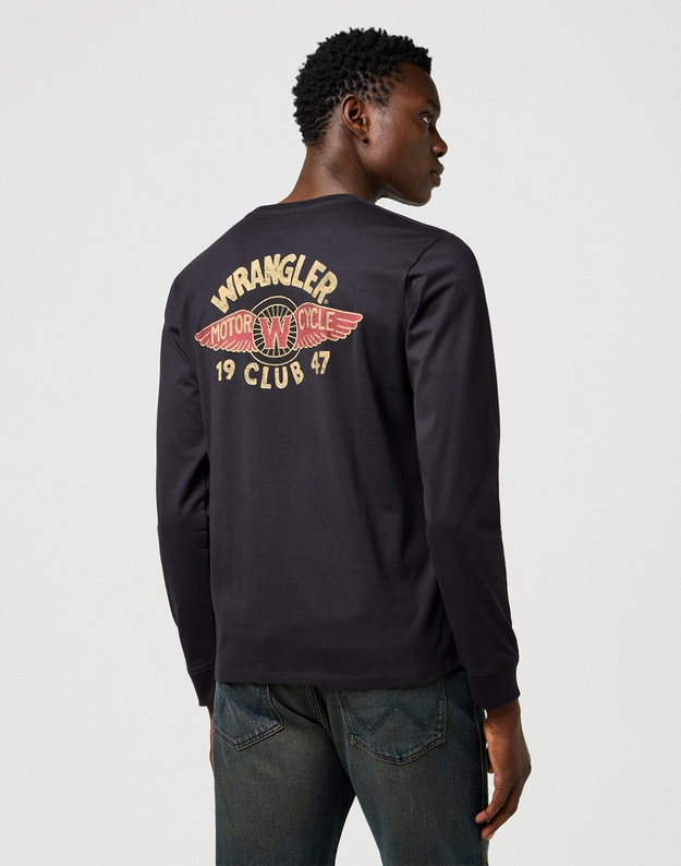MESKA KOSZULKA WRANGLER LS AMERICANA TEE BLACK 112371470