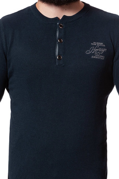 MĘSKI SWETER TOM TAILOR HENLEY WITH RIB DETAILS KNITTED NAVY 3018989.00.10 COL. 6800