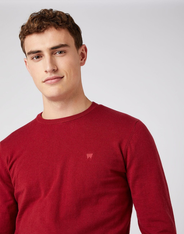WRANGLER CREW KNIT MĘSKI SWETER KLASYCZNY BIKING RED W8A02PX2G 112141656