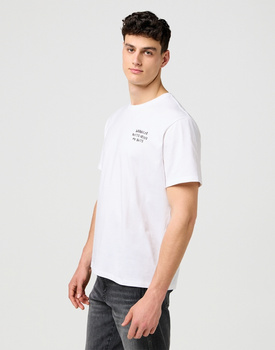 MESKA KOSZULKA WRANGLER EMBROIDERY TEE WORN WHITE 112371487
