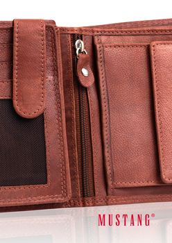 MUSTANG Denimo High Wallet Side Opening SKÓRZANY PORTFEL POJEMNY NA KARTY RFID