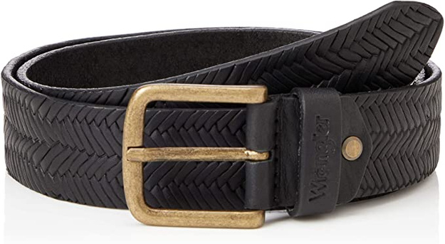 WRANGLER WOVEN PATTERN BELT MĘSKI PASEK KLASYCZNY AKCESORIA BLACK W0F4U1100 112125614