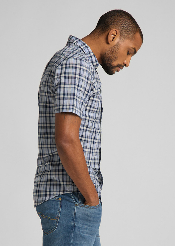 KOSZULA MĘSKA LEE BUTTON DOWN SS WASHED BLUE L886KZLR 112123673