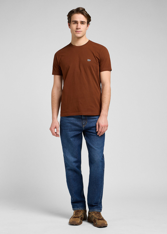 MESKA KOSZULKA  LEE SS PATCH LOGO TEE LUXE BROWN 112370498
