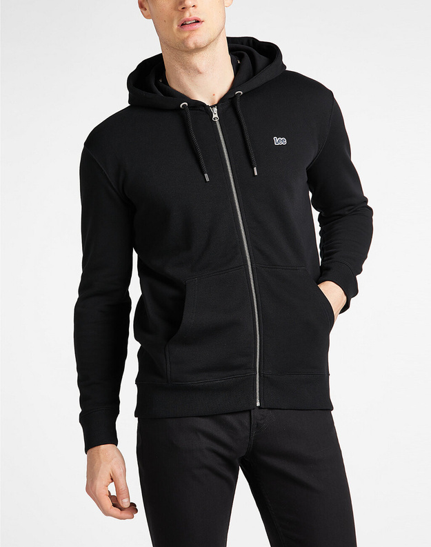 LEE BASIC ZIP THROUGH MĘSKA BLUZA Z KAPTUREM KANGURKA BLACK L80KSP01 112121423