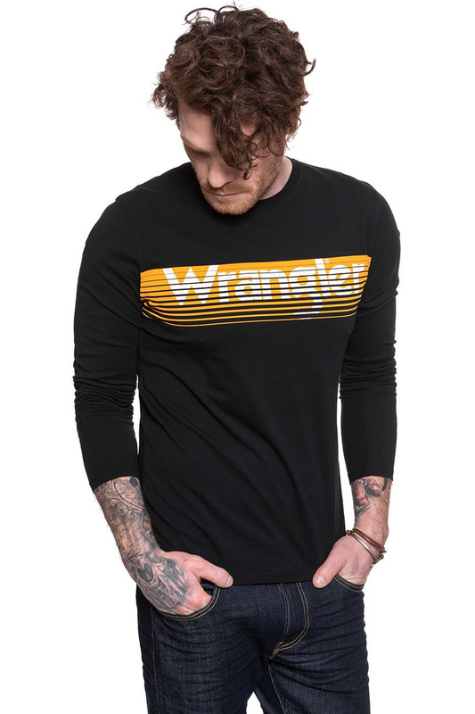 KOSZULKA LONGSLEEVE WRANGLER LS LOGO TEE BLACK W744D3100 112131092