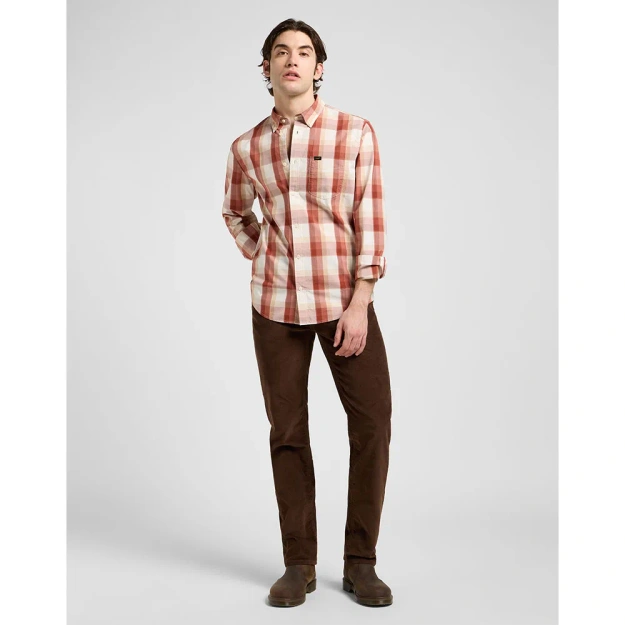 MESKA KOSZULA LEE LEE BUTTON DOWN RED CLAY PLAID 112370545