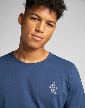 LEE SS TONAL LOGO TEE MĘSKI T-SHIRT KOSZULKA INSIGINIA BLUE L60LFESS 112140321