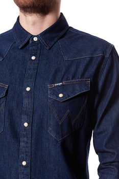 KOSZULA JEANSOWA MĘSKA WRANGLER WESTERN DENIM SHIRT DRY INDIGO W59421DZ0 112129744
