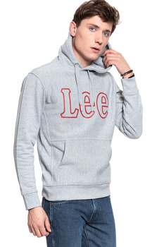 BLUZA LEE SEASONAL LOGO HOODY GREY MELE L81YSOMP 112121963