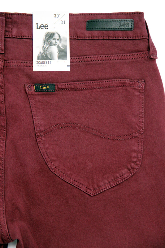 LEE SKINNY DAMSKIE SPODNIE SCARLETT RICH BURGUNDY L526GHIS