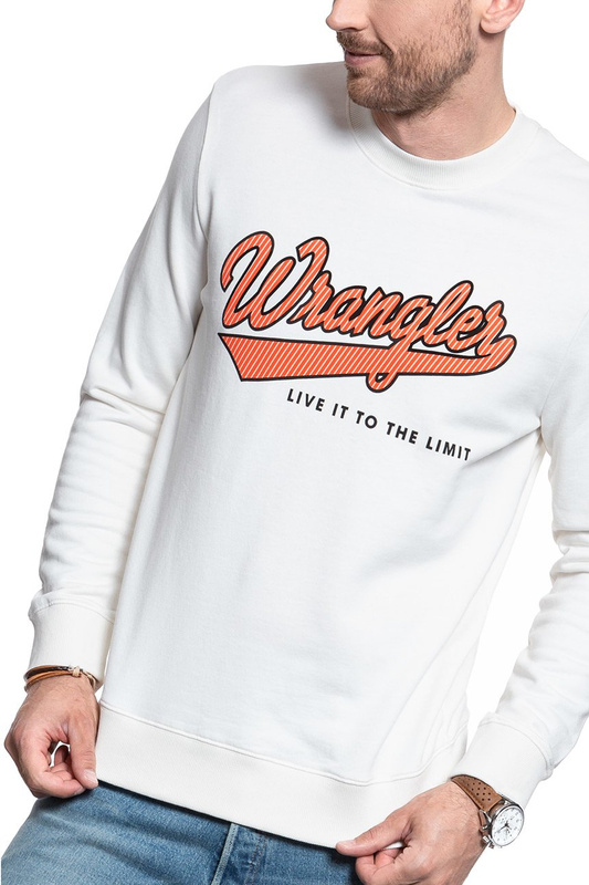 BLUZA WRANGLER SEASONAL LOGO SWEAT OFF WHITE W6A5HA737 112130660