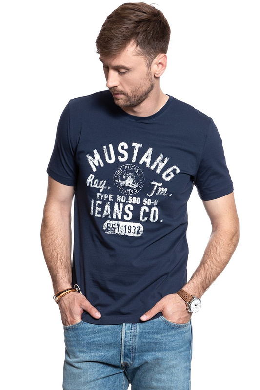 MUSTANG T SHIRT Print Tee MOOD INDIGO 1007520 5228