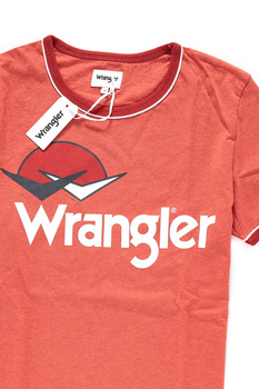 KOSZULKA WRANGLER RINGER LOGO TEE ORANGE MELEE W7B45FQV1 112131480