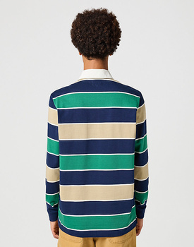 WRANGLER MĘSKA KOSZULKA LS RUGBY POLO NAVY STRIPE 112357371 W7B6014008