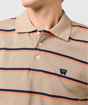 MESKA KOSZULKA WRANGLER STRIPE POLO SHIRT KHAKI 112362831